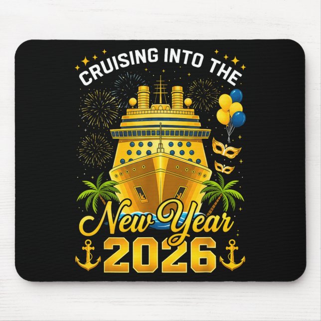 Alfombrilla De Ratón Happy New Year 2026 Cruising Into The New Year 202 (Frente)