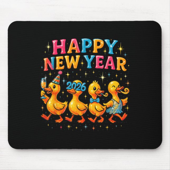 Alfombrilla De Ratón Happy New Year 2026 Cute Duck Party Gift  (Frente)