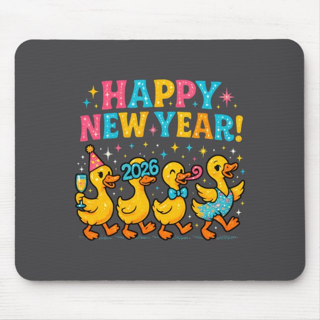 Alfombrilla De Ratón Happy New Year 2026 Cute Duck Party Gift Long Slee (Frente)