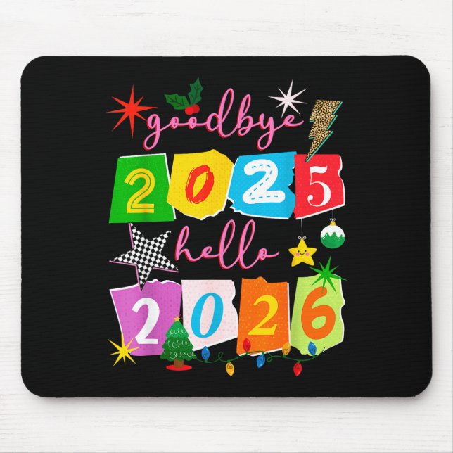 Alfombrilla De Ratón Happy New Year 2026 Goodbye 2025 Hello 2026  (Frente)