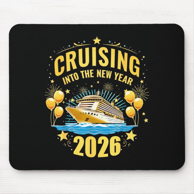 Alfombrilla De Ratón Happy New Year Cruise 2026 Party Trip Cruising Int (Frente)