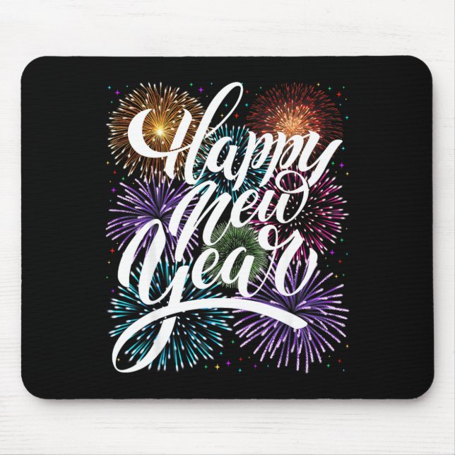 Alfombrilla De Ratón Happy New Year Firework Family Matching Men Women  (Frente)