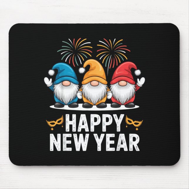 Alfombrilla De Ratón Happy New Year Gnomes For Party Lovers And Festive (Frente)