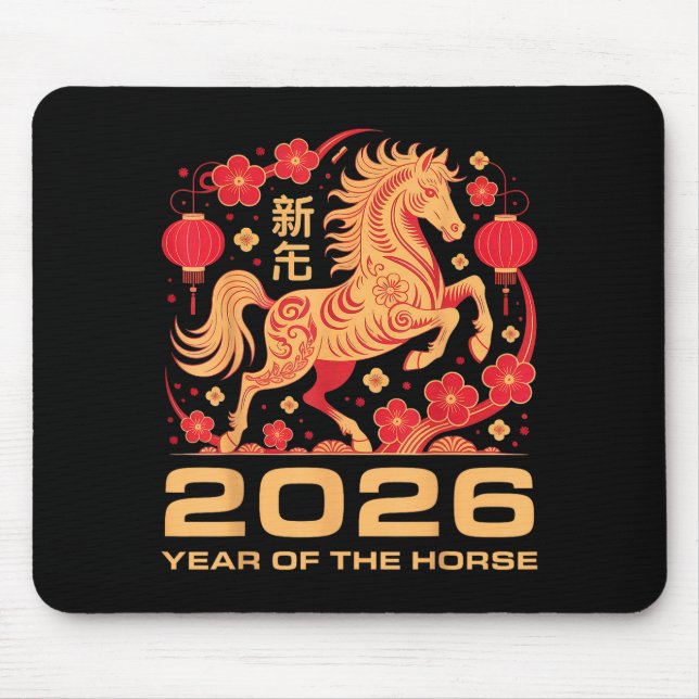Alfombrilla De Ratón Happy New Year-year Of The Horse Chinese New-year  (Frente)