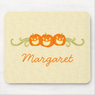 Alfombrilla De Ratón Happy Pumpkin Swirls Halloween Mousepad