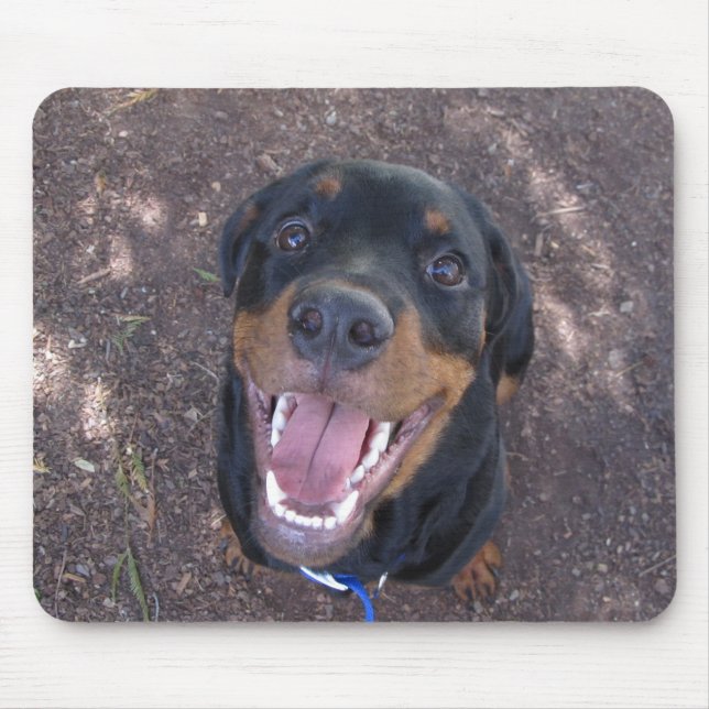 Alfombrilla De Ratón Happy Rottweiler Puppy Mouse Pad (Frente)