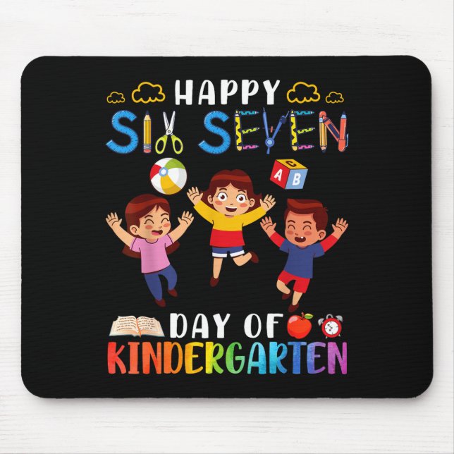 Alfombrilla De Ratón Happy Six Seven Day Of Kindergarten Student Back T (Frente)