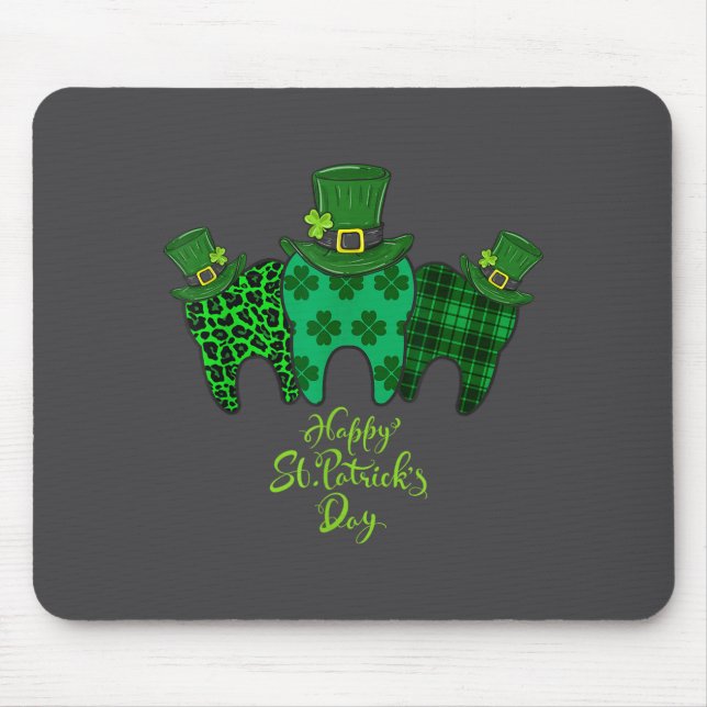 Alfombrilla De Ratón Happy St Patrick's Day Dental Istant Tooth Patrick (Frente)