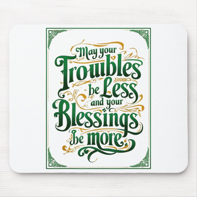 Alfombrilla De Ratón Happy St. Patrick's Day Motivational Quote Apparel (Frente)
