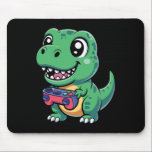 Alfombrilla De Ratón Happy T-rex With Game Controller Cute Gamer Dino T<br><div class="desc">Happy T-rex With Game Controller Cute Gamer Dino Tee Idea</div>
