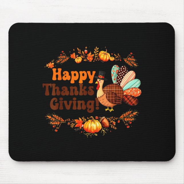 Alfombrilla De Ratón Happy Thanksgiving For Turkey Day Family Dinner Me (Frente)