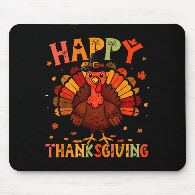 Alfombrilla De Ratón Happy Thanksgiving Funny Turkey Day Family Dinner  (Frente)