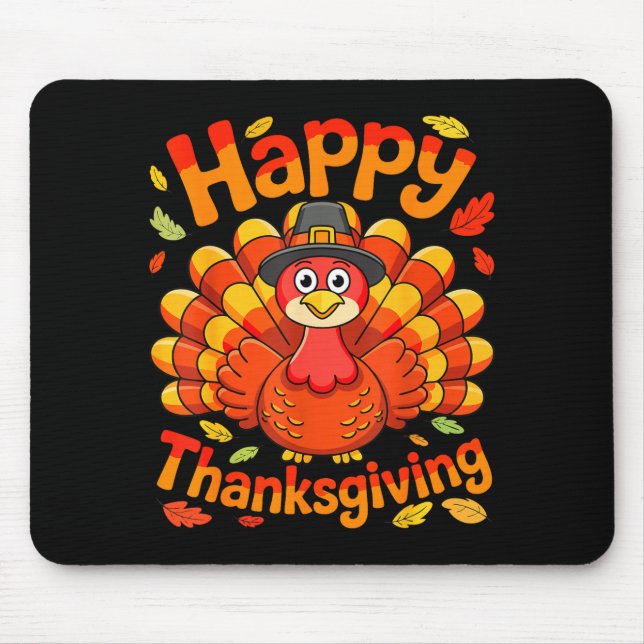 Alfombrilla De Ratón Happy Thanksgiving Shirt Men Women Kids Family Tur (Frente)
