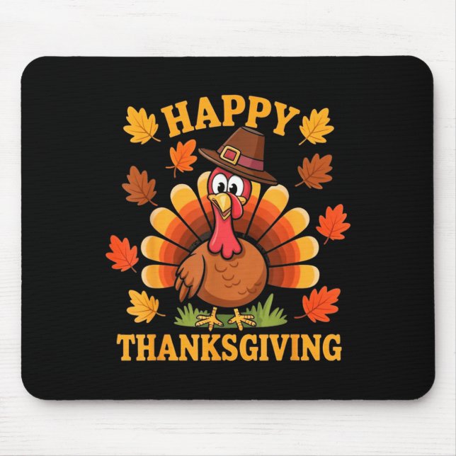 Alfombrilla De Ratón Happy Thanksgiving Turkey Family Dinner Thanksgivi (Frente)