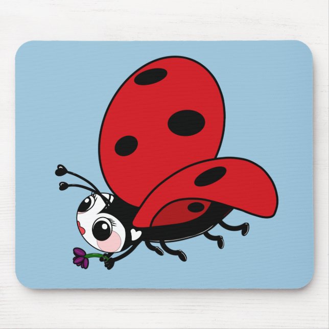 Alfombrilla De Ratón Happy Wings Ladybug (Frente)