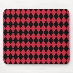 Alfombrilla De Ratón Harlequin rojo y negro