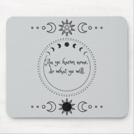 Alfombrilla De Ratón Harm None Wicca Mousepad