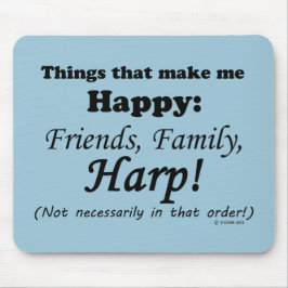 Alfombrilla De Ratón Harp me hace feliz