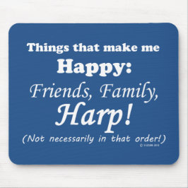 Alfombrilla De Ratón Harp me hace feliz