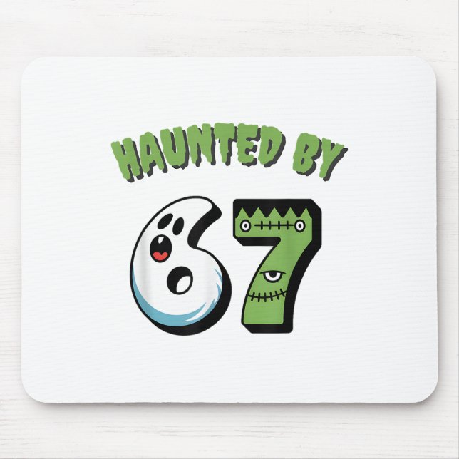 Alfombrilla De Ratón Haunted 67 Meme Six Seven 6-7 Funny Internet Joke  (Frente)