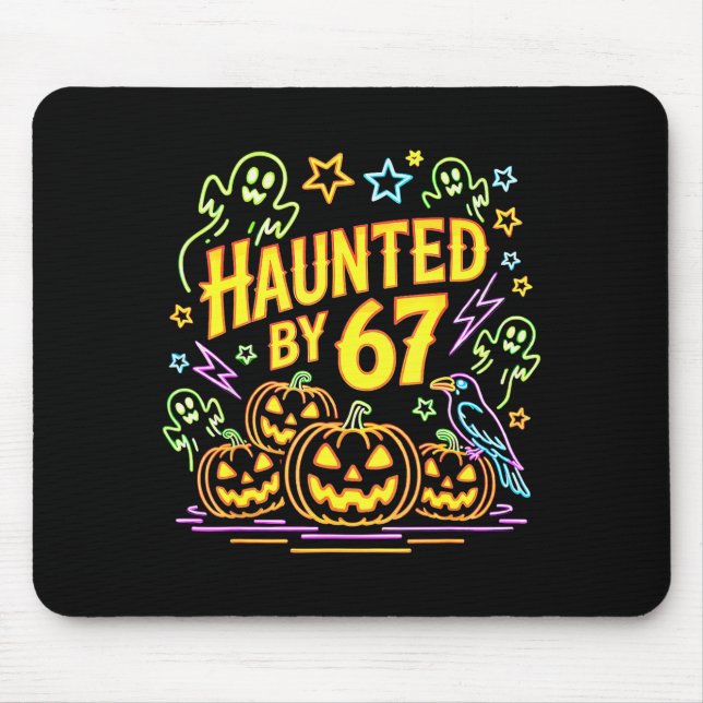 Alfombrilla De Ratón Haunted By 67 Funny Ghost And Pumpkin Halloween  (Frente)