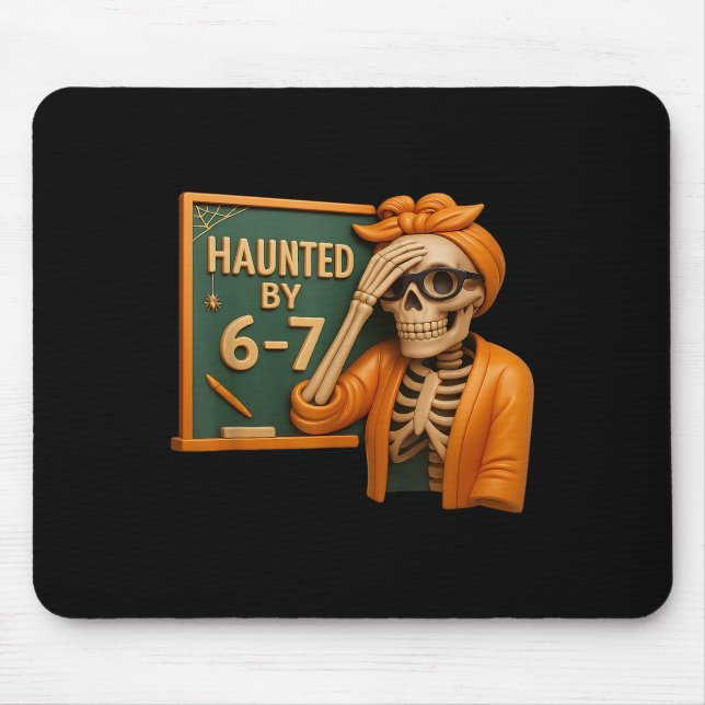 Alfombrilla De Ratón Haunted Halloween Skeleton Haunted Six Seven Numbe (Frente)