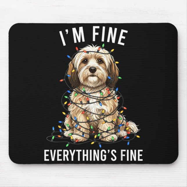Alfombrilla De Ratón Havanese Christmas I'm Fine Everything Is Fine  (Frente)