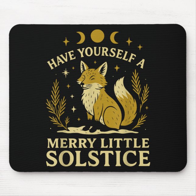 Alfombrilla De Ratón Have Yourself A Merry Little Solstice Fox Mystic  (Frente)