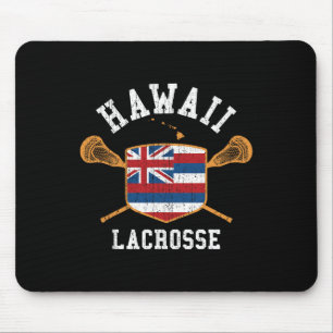 Alfombrilla De Ratón Hawaii Lacrosse Vintage Aloha State Flag Lax Tee