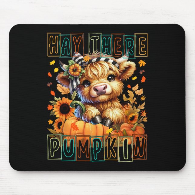 Alfombrilla De Ratón Hay Calabaza Estilo Retro Vaca Alta Para Caer (Frente)