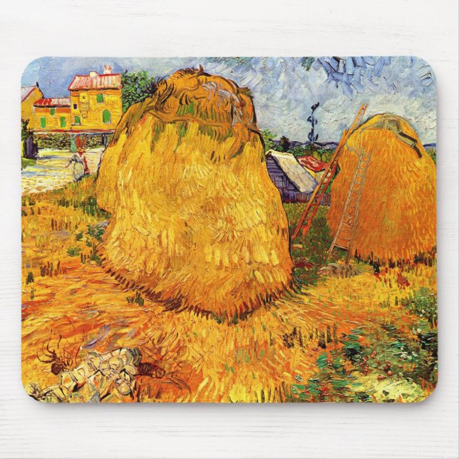 Alfombrilla De Ratón Haystacks en Provenza por Vincent van Gogh (Frente)