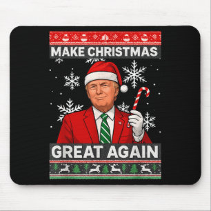 Alfombrilla De Ratón Haz la Navidad Grande Otra Vez Con Trump Y Copos D