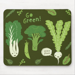 Alfombrilla De Ratón ¡Hazlo Verde! (¡Verde Hoja!) Feliz Jardín Vegetari