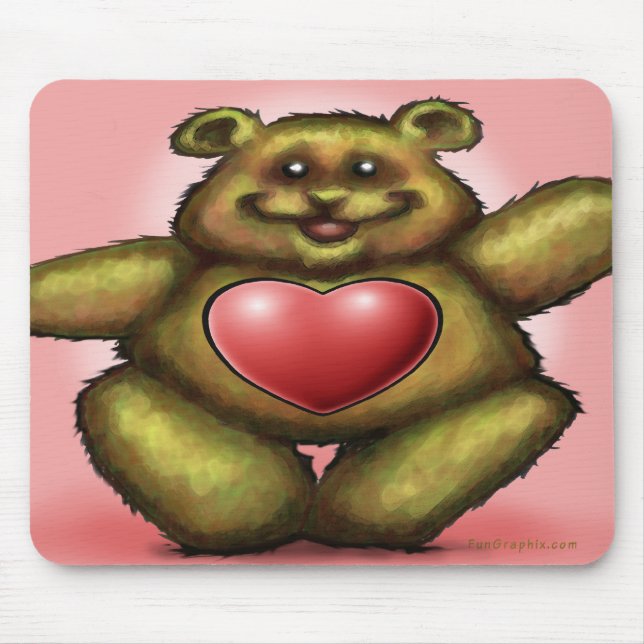 Alfombrilla De Ratón Heart Bear (Frente)
