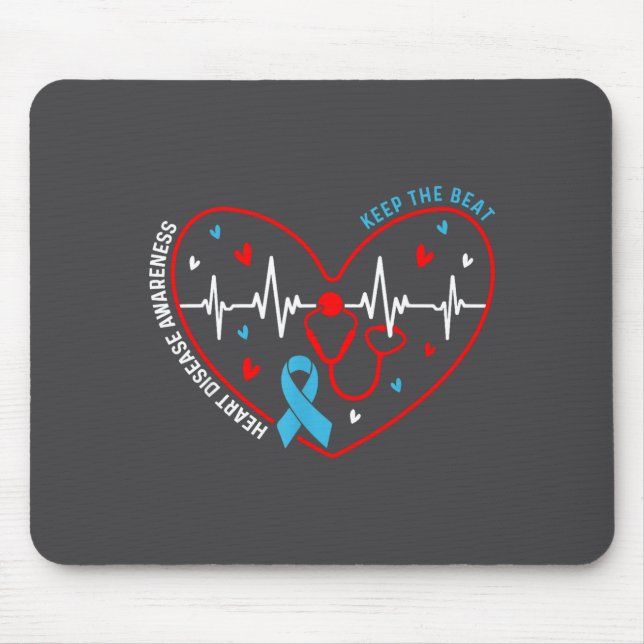 Alfombrilla De Ratón Heart Disease Awareness Heartbeat Survivor Warrior (Frente)