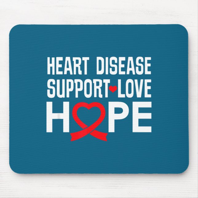 Alfombrilla De Ratón Heart Disease Suprt Love Hope Red Ribbon  (Frente)
