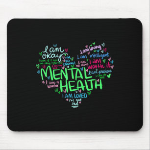 Alfombrilla De Ratón Heart I Wear Green For Mental Health Awareness Mon