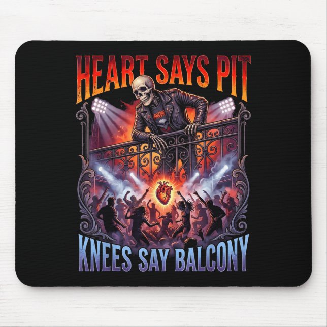 Alfombrilla De Ratón Heart Says T Knees Say Balcony Funny Old Skeleton  (Frente)