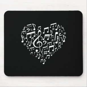 Alfombrilla De Ratón Heart Shape Notas musicales Music Aovers Gifts Val