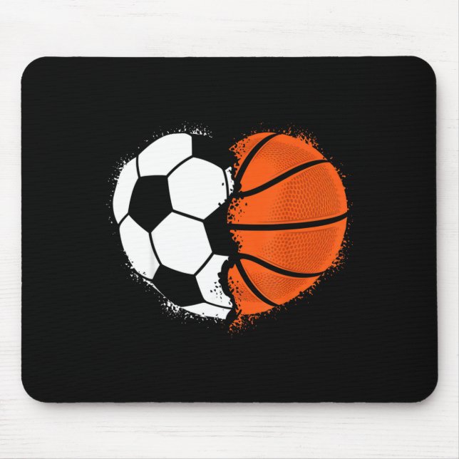 Alfombrilla De Ratón Heart Srts Soccer Basketball Ball Lover Valentines (Frente)