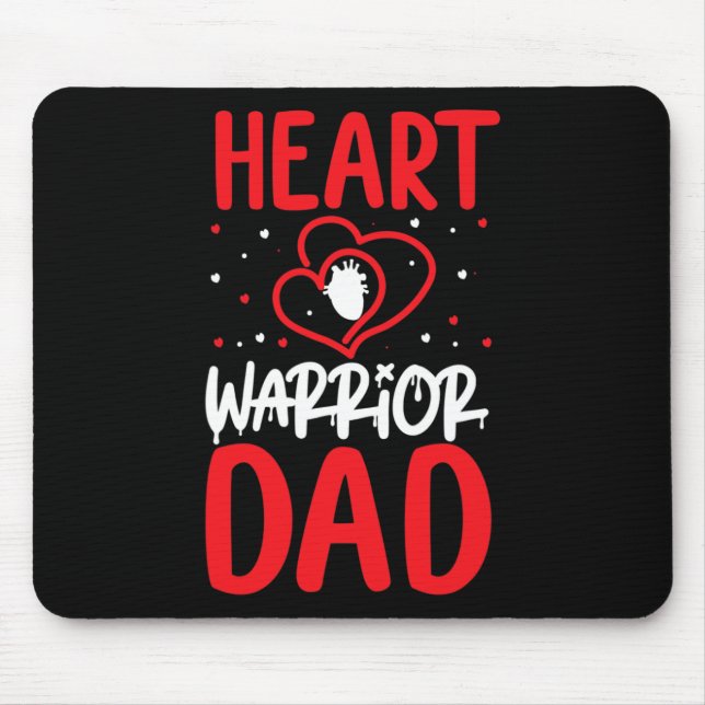 Alfombrilla De Ratón Heart Warrior Dad Heart Disease Awareness Red Ribb (Frente)