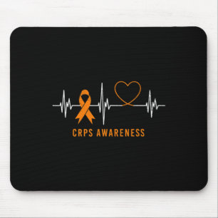Alfombrilla De Ratón Heartbeat RSD CRPS Awareness Mono Naranja Ribbon S