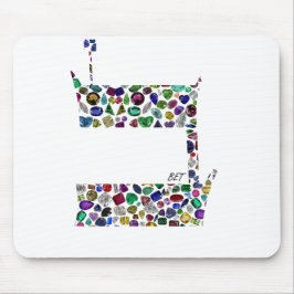 Alfombrilla De Ratón Hebrew Letter BET made with Gemstones