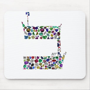 Alfombrilla De Ratón Hebrew Letter BET made with Gemstones
