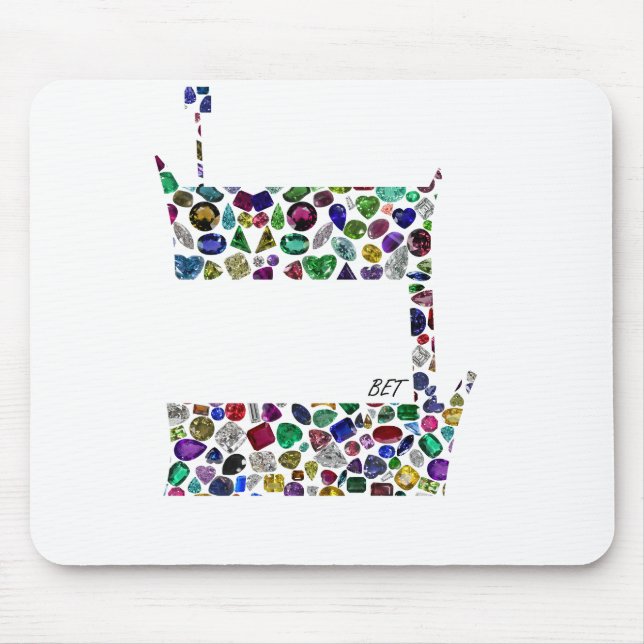 Alfombrilla De Ratón Hebrew Letter BET made with Gemstones (Frente)