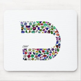 Alfombrilla De Ratón Hebrew Letter 'CHAF' made with Gems in All Colors
