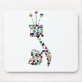 Alfombrilla De Ratón Hebrew Letter GIMMEL made with Gemstones