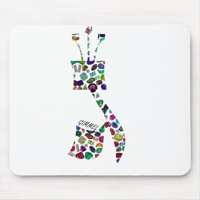 Alfombrilla De Ratón Hebrew Letter GIMMEL made with Gemstones (Frente)