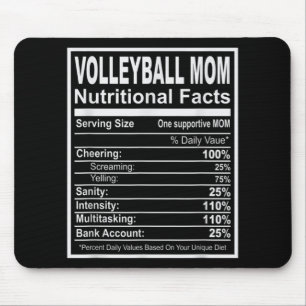 Alfombrilla De Ratón Hechos nutricionales de la madre del voleibol