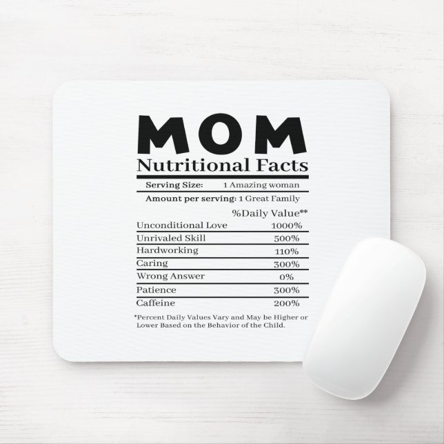 Alfombrilla De Ratón Hechos Nutricionales De Mamá (Con ratón)